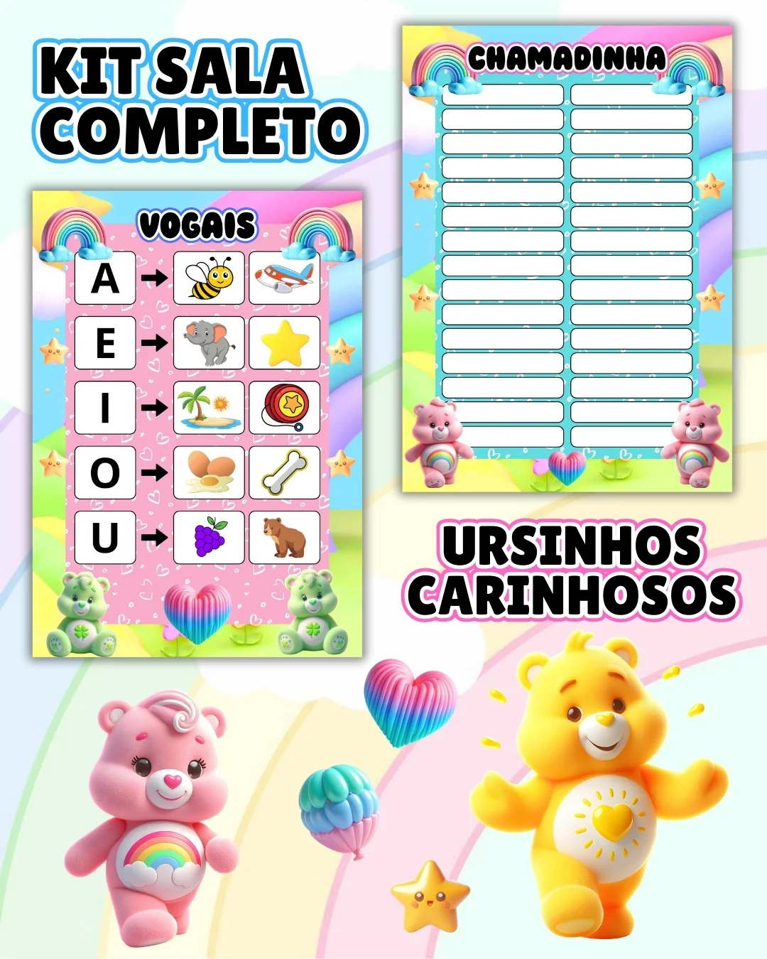 Kit sala ursinhos carinhosos completo – PDF para Imprimir — amostra 7: Transforme o ambiente de aprendizagem com um…