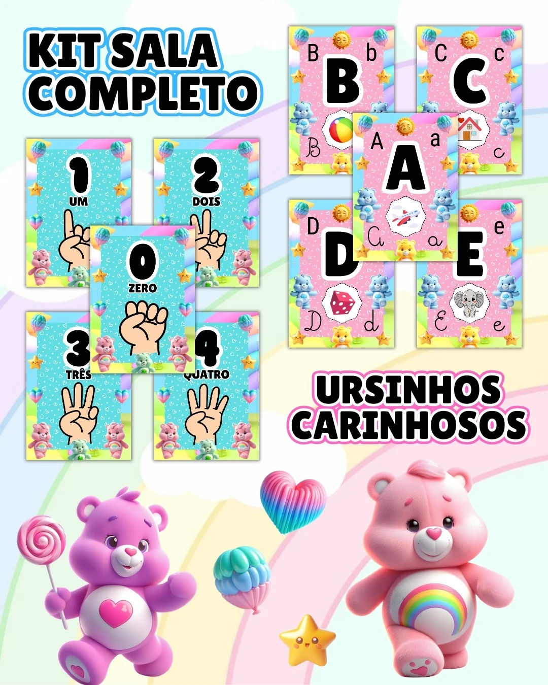 Kit sala ursinhos carinhosos completo – PDF para Imprimir — Alfabetização para Educação Infantil: Transforme o ambiente de…