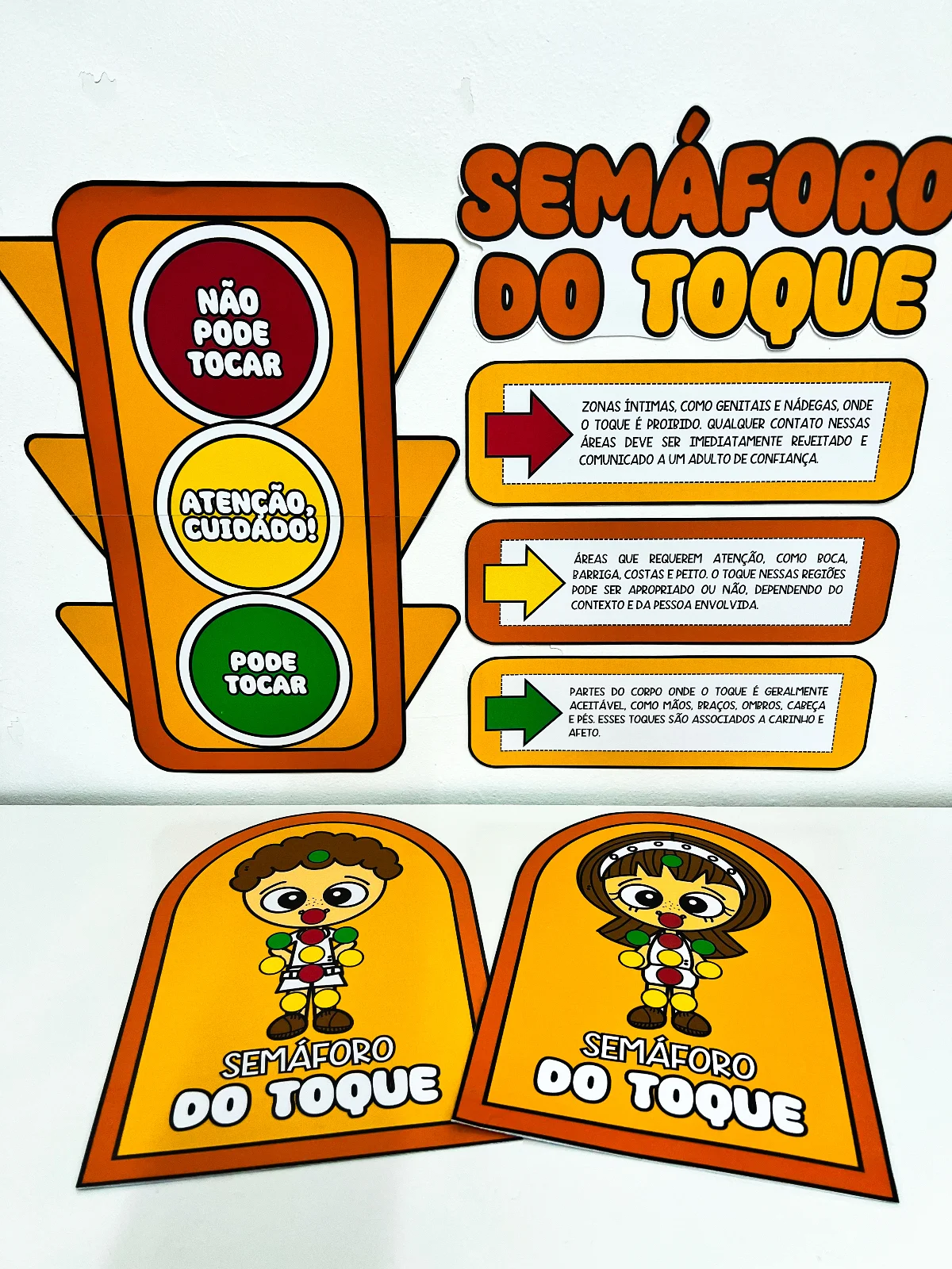 Kit Semáforo do Comportamento – Maio Laranja (Proteção e Respeito ao Corpo Infantil) — Datas comemorativas para Educação…