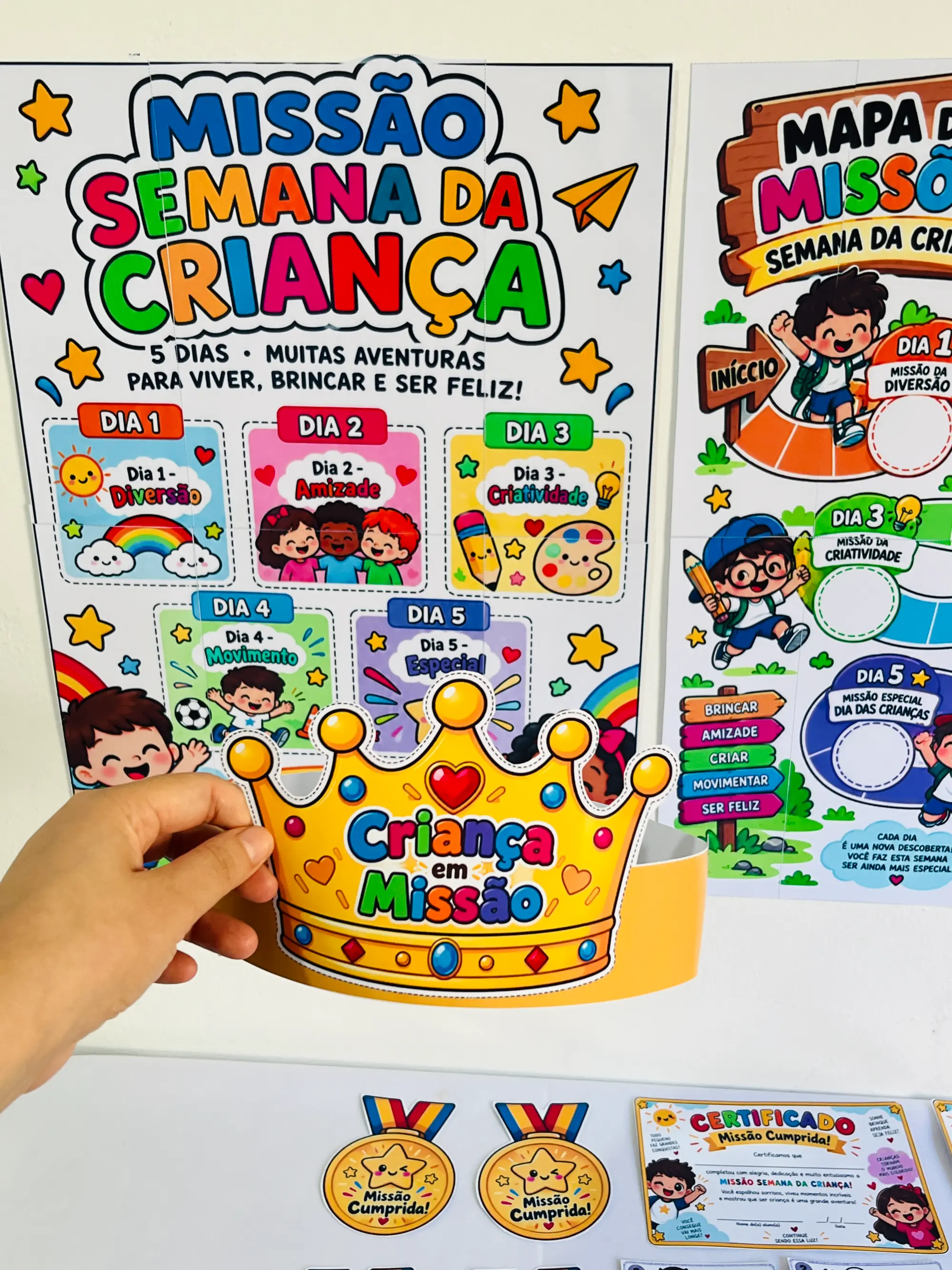 Kit Semana da Criança – 5 Dias de Missões e Atividades para Imprimir — amostra 3: Kit Semana da Criança com 5 dias de…