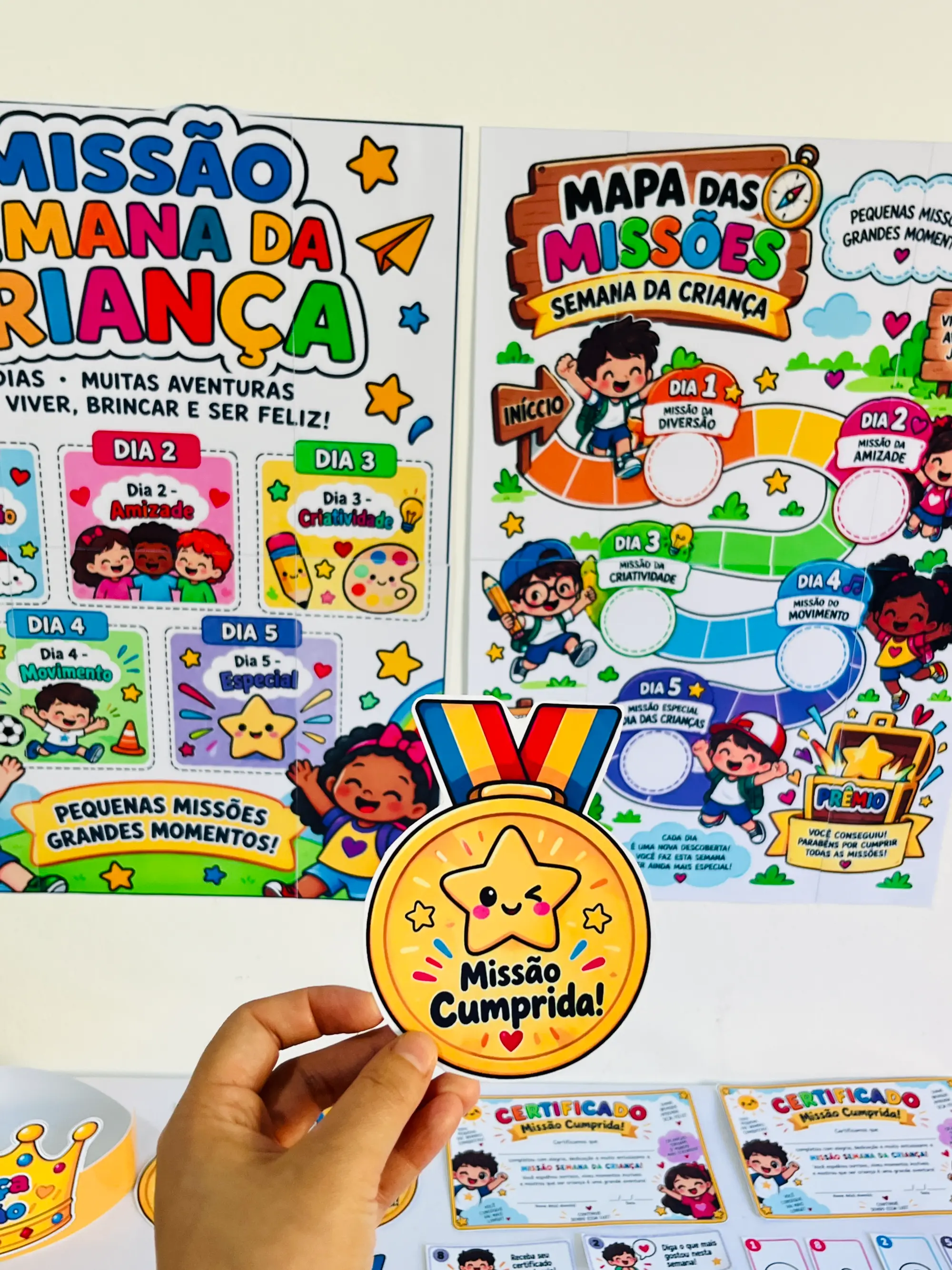 Kit Semana da Criança – 5 Dias de Missões e Atividades para Imprimir — amostra 4: Kit Semana da Criança com 5 dias de…