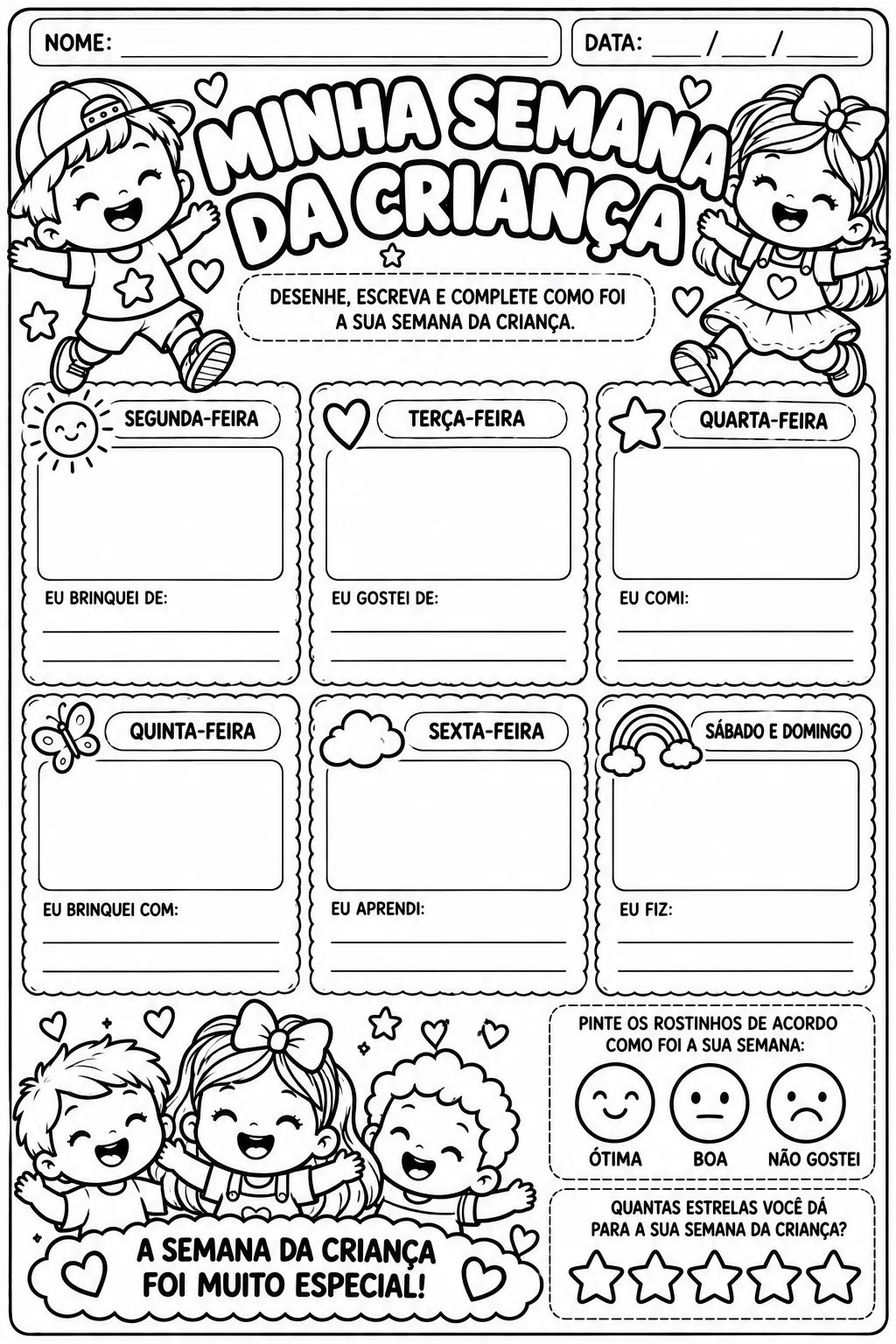Kit Semana da Criança Educação Infantil ao 2º Ano – 6 Atividades — amostra 1: Kit Semana da Criança – Educação Infantil ao…