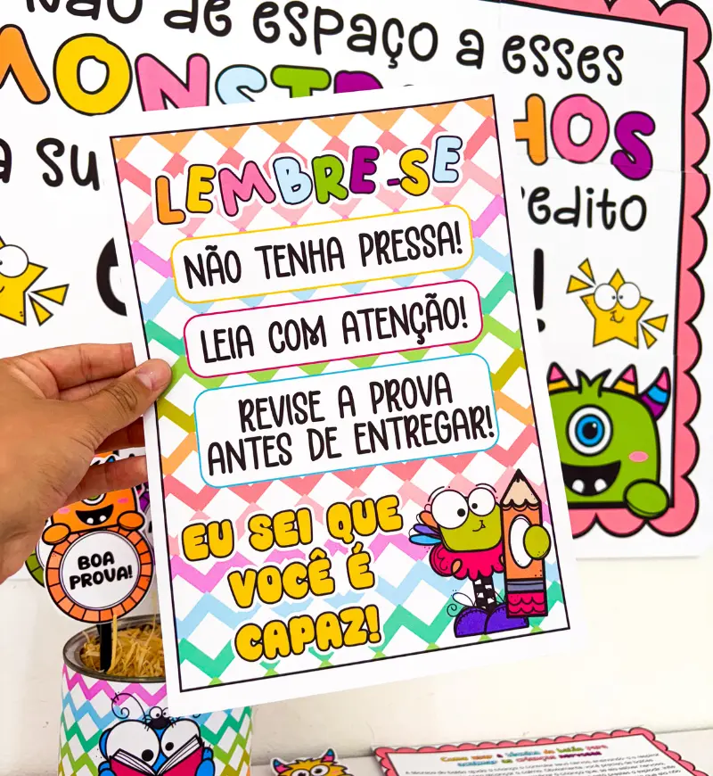 Kit Semana de Provas Monstrinhos: Acolhimento e Incentivo — amostra 4: Para quem é indicado