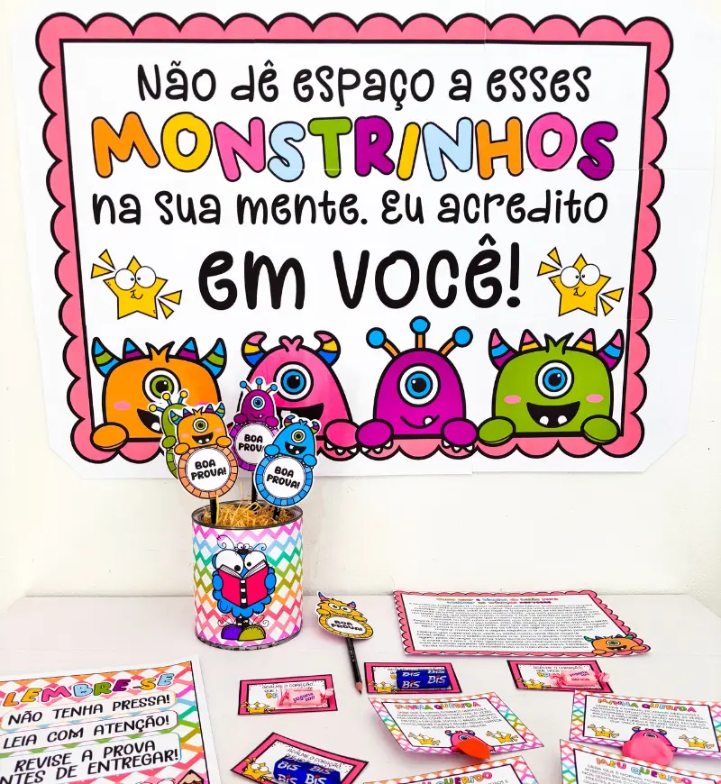 Kit Semana de Provas Monstrinhos: Acolhimento e Incentivo — capa do material
