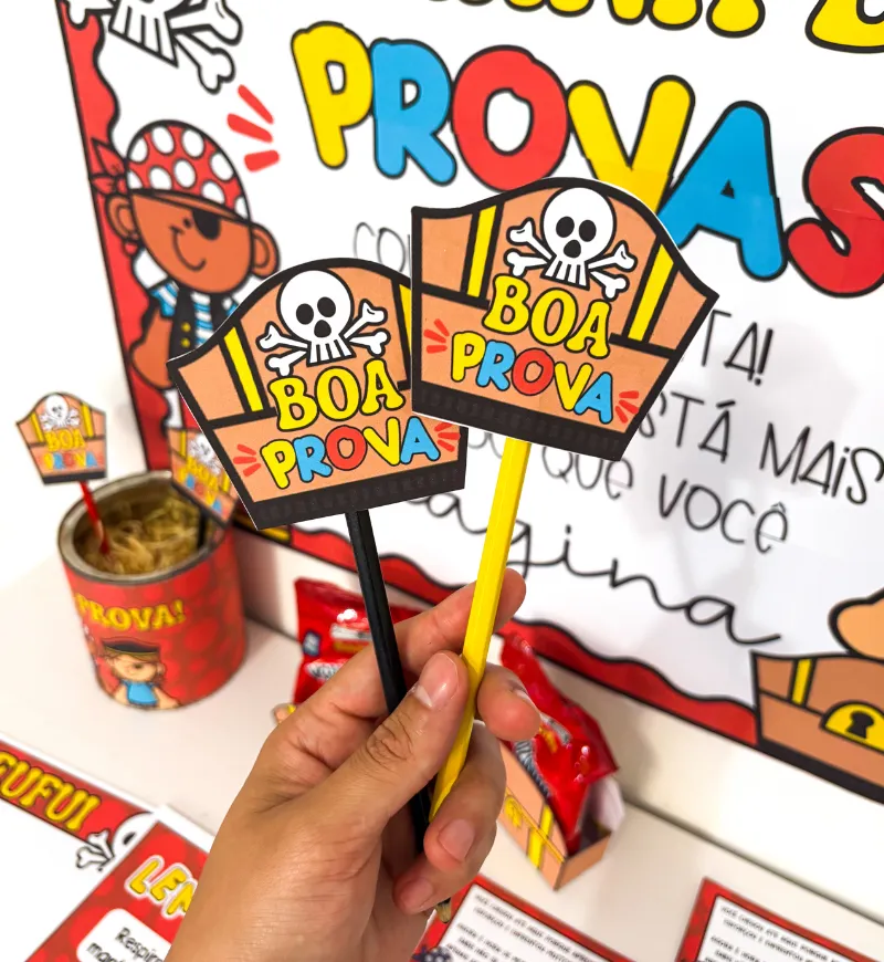 Kit Semana de Provas Pirata: Motivação em PDF para Imprimir — amostra 1: Kit Semana de Provas Pirata: acolhimento na…