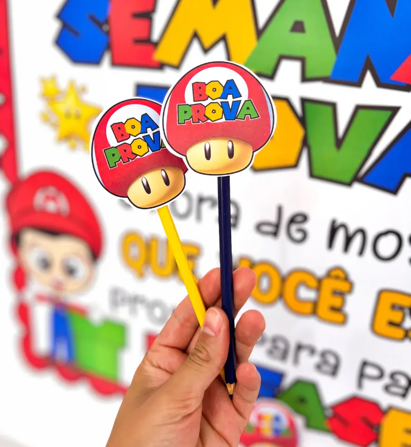 Kit Semana de Provas Super Mário para Imprimir — amostra 5: Acolha e incentive a turma durante as avaliações com o Kit…