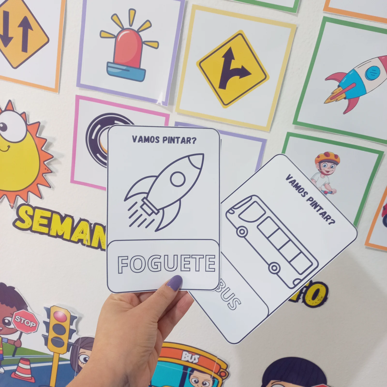 KIT SEMANA DO TRÂNSITO – APRENDER BRINCANDO! — amostra 6: ✅ Jogo de tabuleiro temático sobre o trânsito ✅ Dado e peças para…