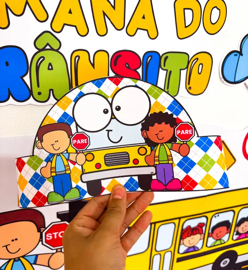 Kit Semana do Trânsito em PDF: atividades e decoração — amostra 7: Trabalhe atenção, cuidado e respeito às regras com o Kit…