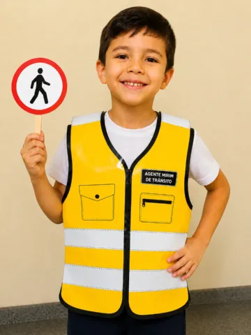 Kit Semana do Trânsito para Imprimir – Colete e Placas — amostra 4: Mini kit Semana do Trânsito com colete de agente mirim,…