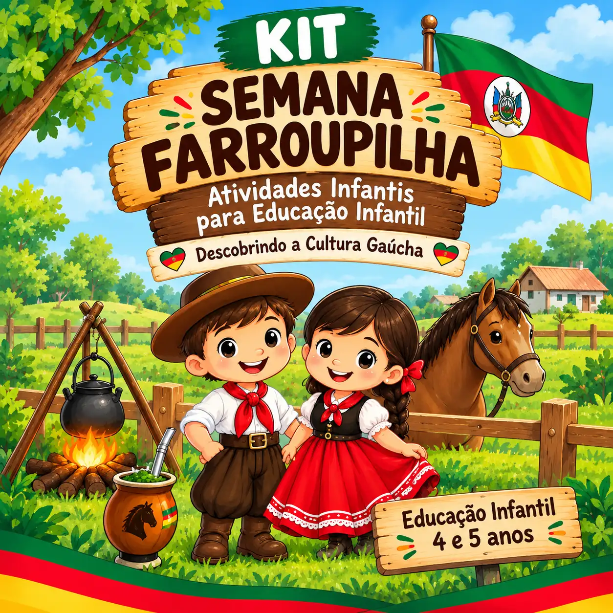 Kit Semana Farroupilha – Atividades Infantis para Educação Infantil — Matemática para Educação Infantil: Kit Semana…