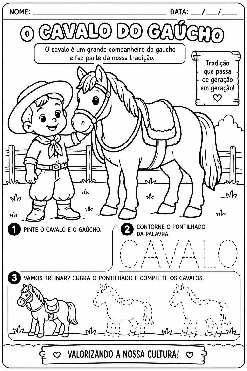 Kit Semana Farroupilha – Educação Infantil | 7 Atividades — amostra 3: Um kit especial com 7 atividades lúdicas para…