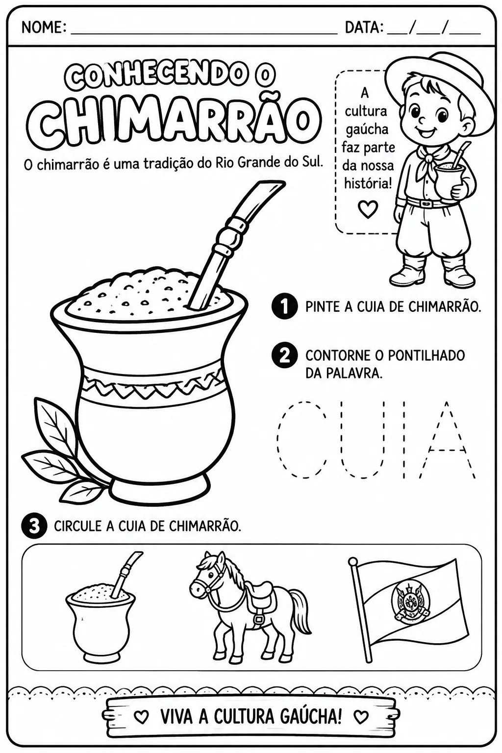 Kit Semana Farroupilha – Educação Infantil | 7 Atividades — amostra 4: Um kit especial com 7 atividades lúdicas para…