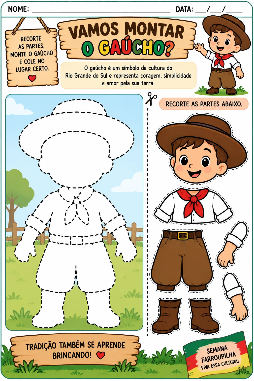 Kit Semana Farroupilha – Educação Infantil | 7 Atividades — amostra 5: Um kit especial com 7 atividades lúdicas para…