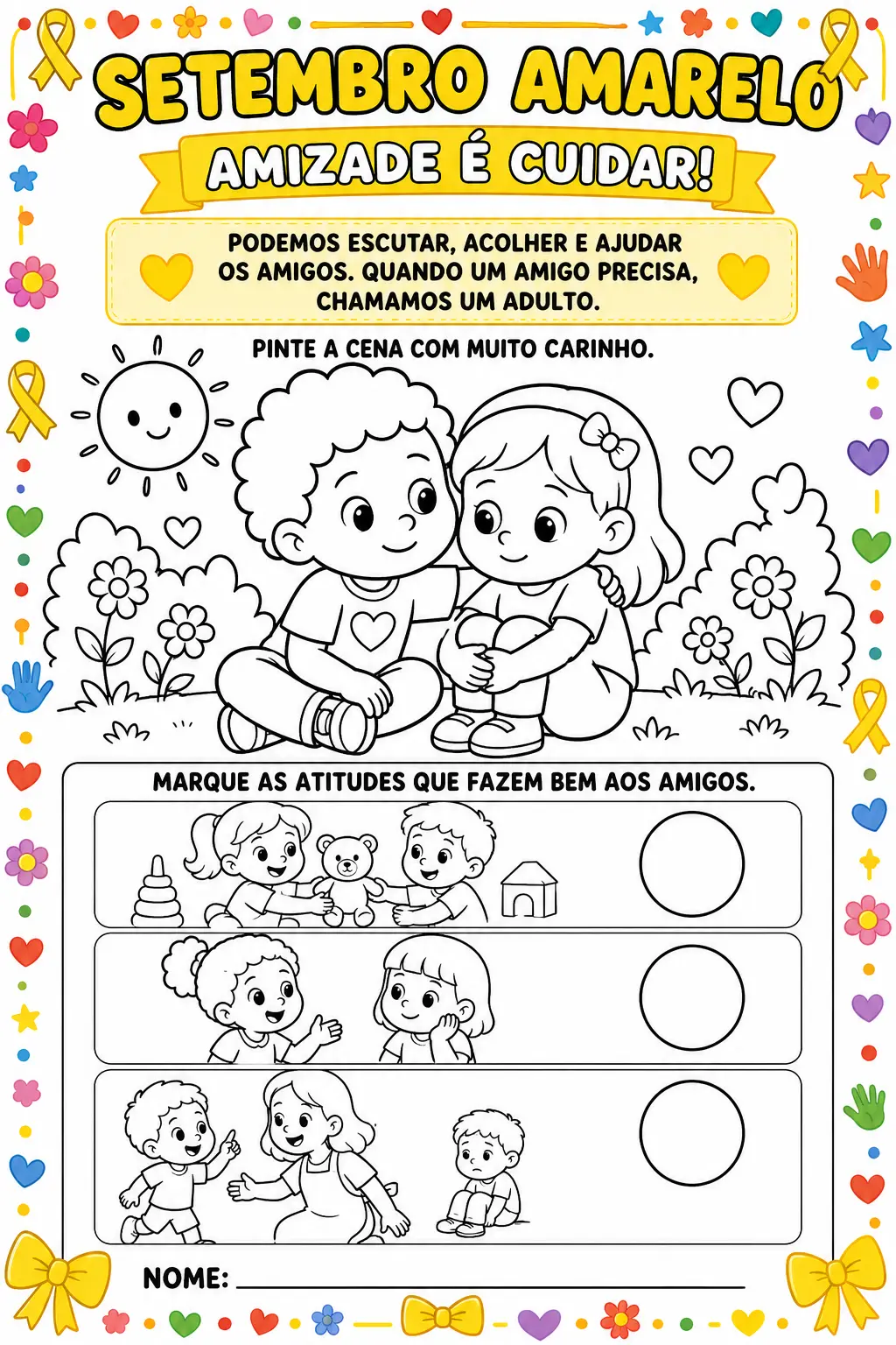 KIT SETEMBRO AMARELO – EDUCAÇÃO INFANTIL 💛 — amostra 3: KIT SETEMBRO AMARELO – EDUCAÇÃO INFANTIL 💛 Trabalhe sentimentos,…