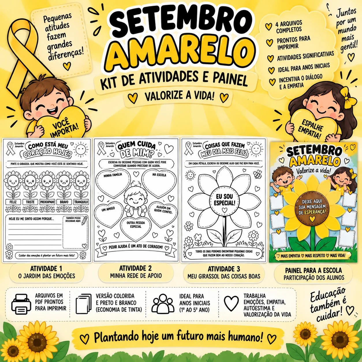 Kit Setembro Amarelo: Emoções, Empatia e Valorização da Vida — Ciências para Educação Infantil: Kit Setembro Amarelo para…