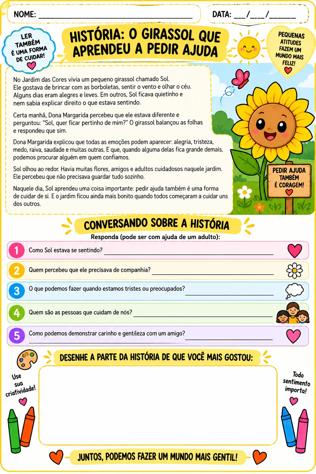 🌻💛 KIT SETEMBRO AMARELO INFANTIL 💛🌻 ALFABETIZAÇÃO INICIAL — amostra 1: O Kit Setembro Amarelo Infantil foi pensado…