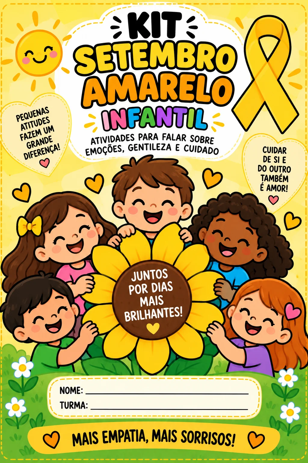 🌻💛 KIT SETEMBRO AMARELO INFANTIL 💛🌻 ALFABETIZAÇÃO INICIAL — capa do material
