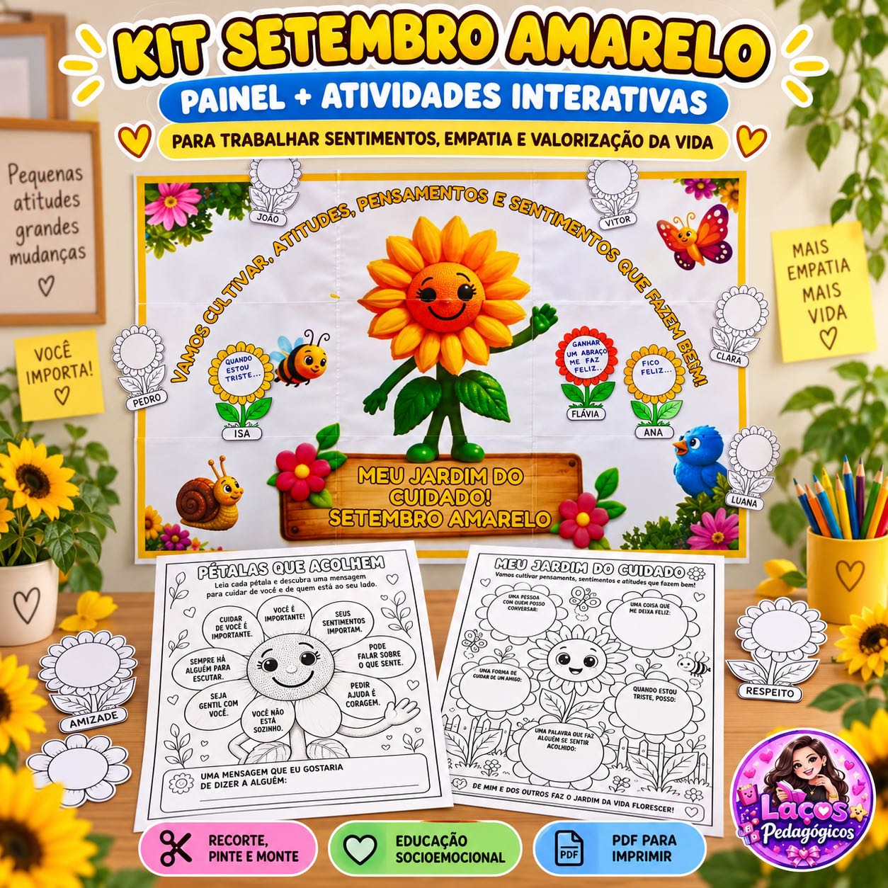 Kit Setembro Amarelo: Painel e Atividades Interativas — capa do material