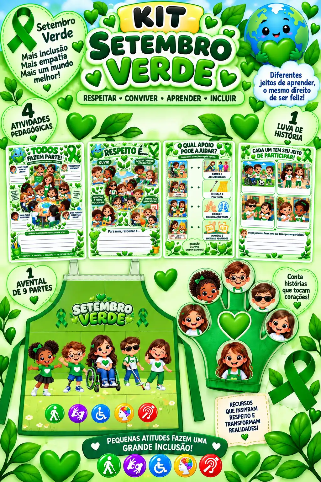 Kit Setembro Verde – Inclusão, Respeito e Empatia | Avental + Luva — capa do material