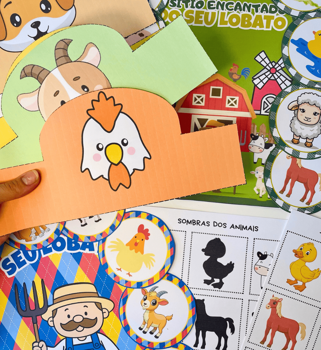 Kit Seu Lobato em PDF: Música, Histórias e Jogos para Imprimir — amostra 7: Leve o sítio para a sala com o Kit Seu Lobato…