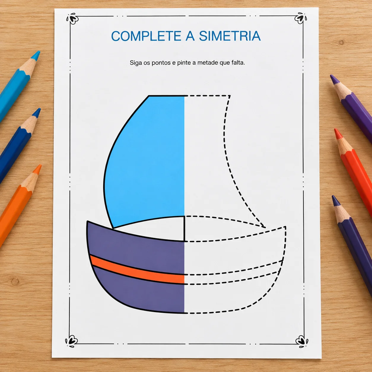 Kit Simetria e Pintura por Número: Atividades Lúdicas para Crianças — Alfabetização para Todas as séries: Atividades de…
