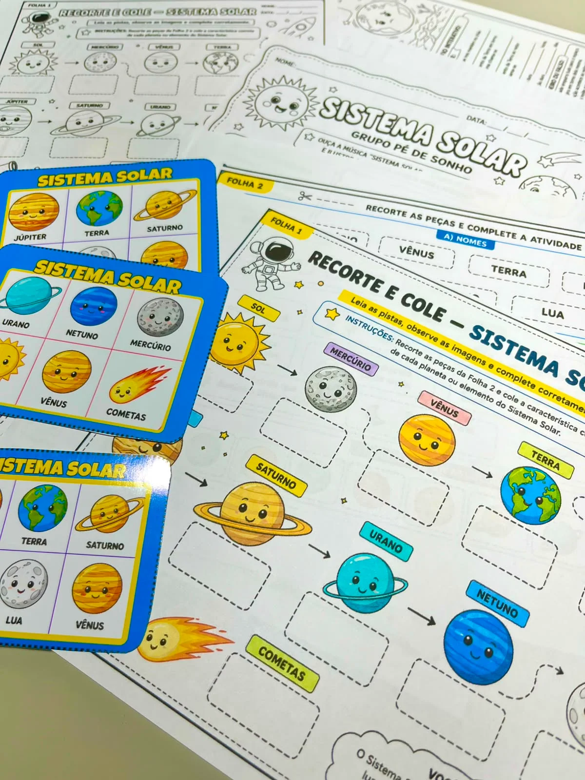 Kit sistema solar completo – PDF para Imprimir — amostra 3: KIT SISTEMA SOLAR COMPLETO Atividades educativas Bingo dos…