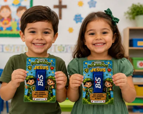 Kit Soldados de Jesus – Moldura Fotográfica e Lembrancinha para BIS — amostra 4: Kit cristão infantil em PDF com moldura…