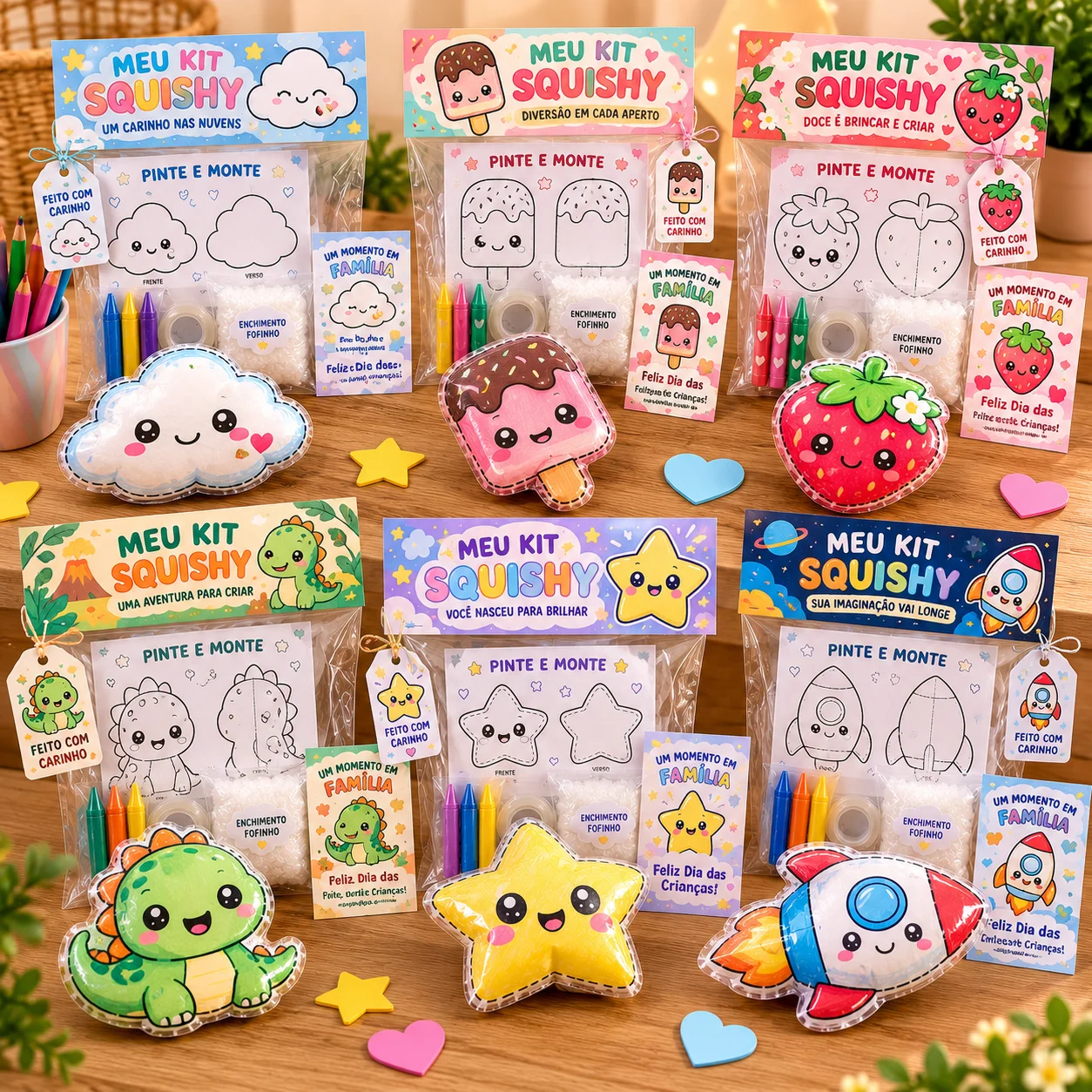 Kit Squishy Infantil para Pintar e Montar – Dia das Crianças — capa do material