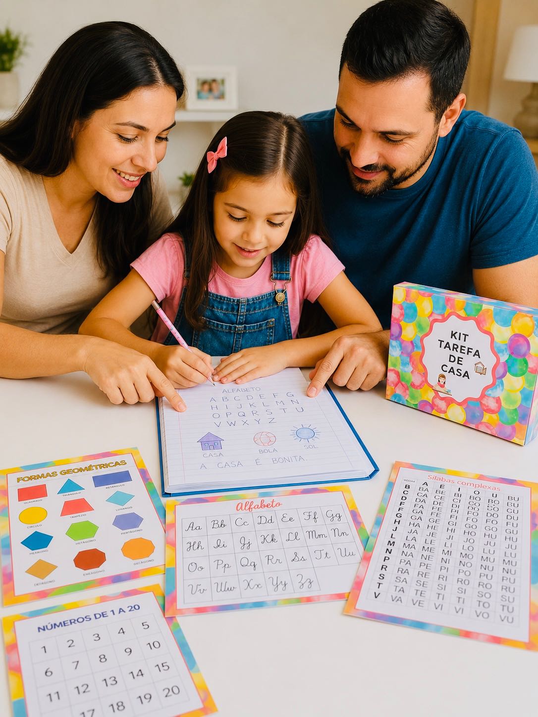 Kit Tarefa de Casa com Fichas de Apoio Escolar para Crianças — amostra 4: Kit pedagógico com fichas de apoio para auxiliar…