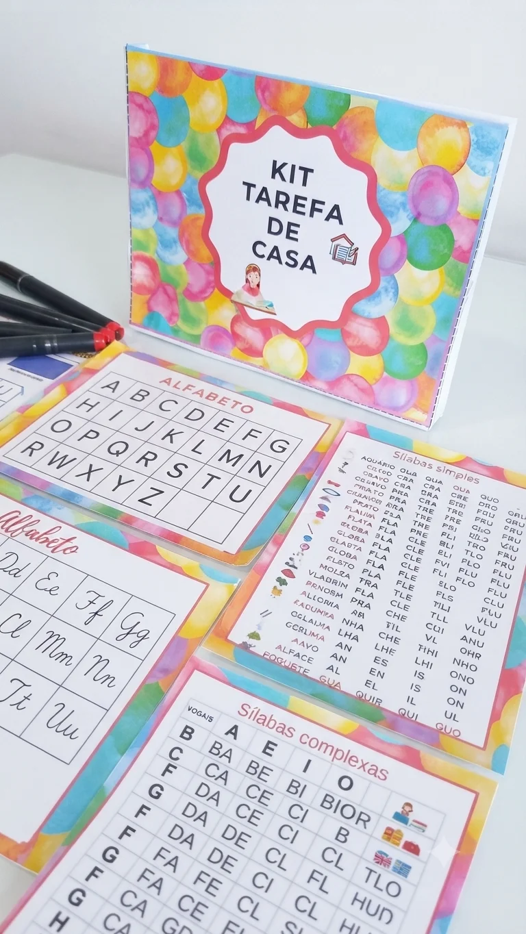 Kit Tarefa de Casa em PDF | Fichas de Apoio para Alfabetização e Aprendizagem — amostra 1: Facilite a rotina de estudos das…