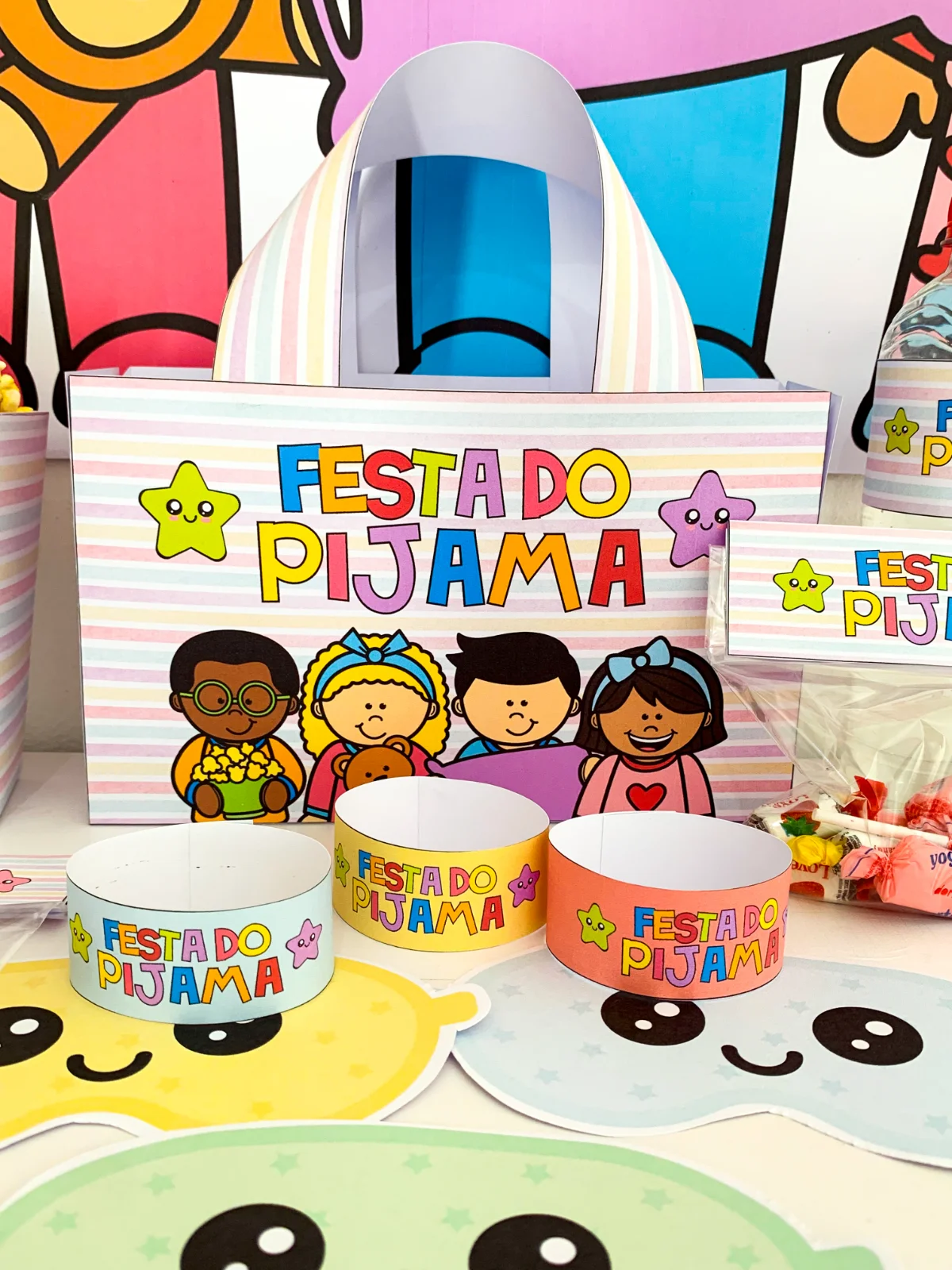 Kit Temático Colônia De Férias - Festa Do Pijama — amostra 3: Formato e entrega
