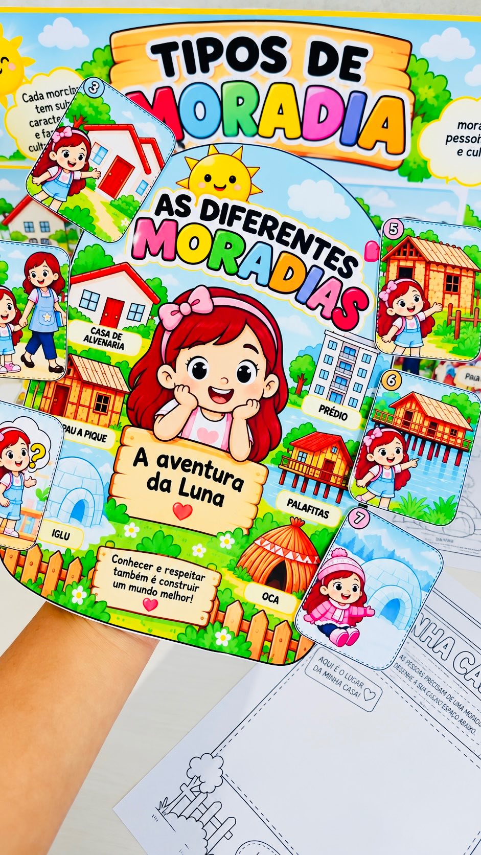 Kit Tipos de Moradia – Atividades, Painel e História Anos Iniciais — amostra 2: Material pedagógico completo para trabalhar…