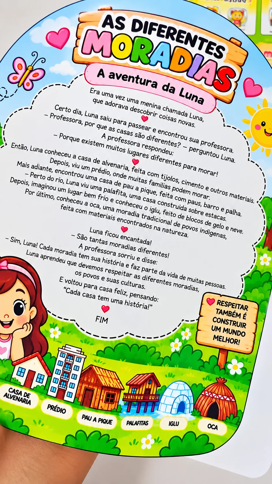 Kit Tipos de Moradia – Painel e Atividades para Educação Infantil — amostra 2: O kit apresenta diferentes formas de…