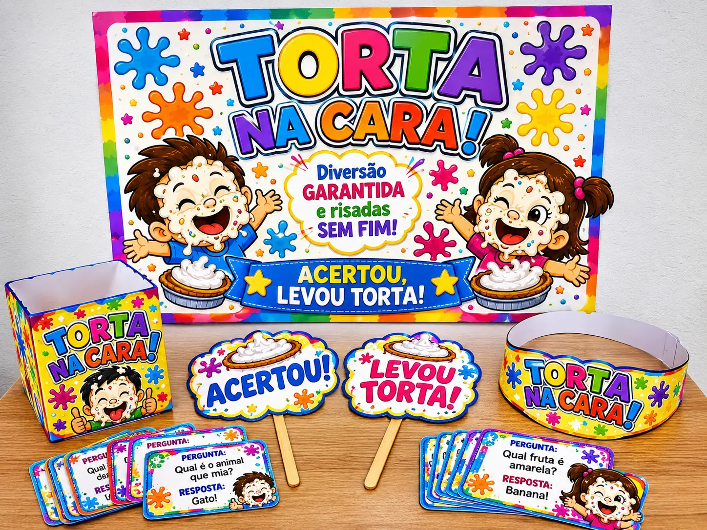 Kit Torta Na Cara – Diversão Garantida — amostra 3: É um recurso fácil de montar e perfeito para utilizar em sala de aula,…