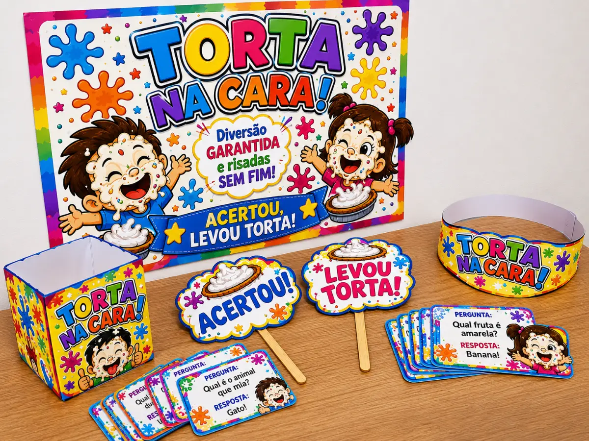 Kit Torta Na Cara-Diversão Garantida — amostra 3: 📦 O KIT CONTÉM