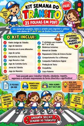 🚌 KIT TRÂNSITO CONSCIENTE: EDUCAR PARA TRANSFORMAR! 🚦 — amostra 1: Benefícios de trabalhar atividades diferenciadas sobre…