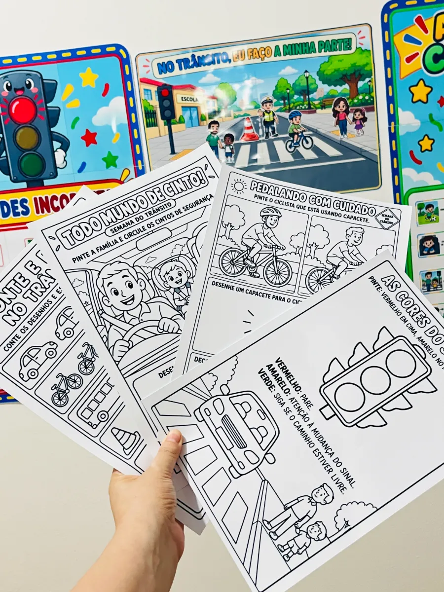 🚦🚗 KIT TRÂNSITO INTERATIVO — PEQUENOS CIDADÃOS, GRANDES ATITUDES! — amostra 2: Que tal trabalhar o trânsito com materiais…