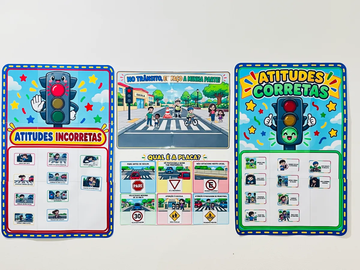 KIT TRÂNSITO INTERATIVO — Atividades para Educação Infantil: Kit Trânsito Interativo com painéis, cards e atividades para…
