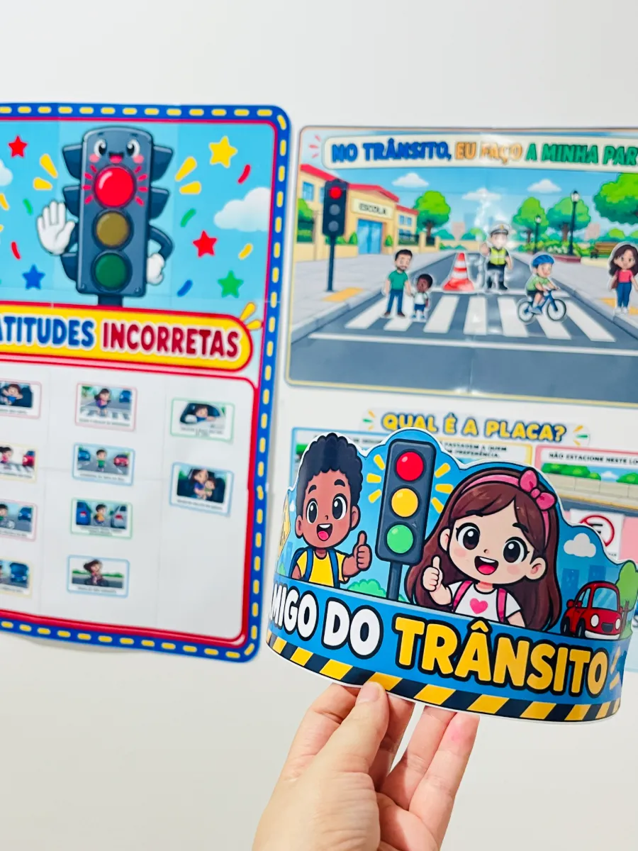 KIT TRÂNSITO INTERATIVO — amostra 2: Kit Trânsito Interativo com painéis, cards e atividades para trabalhar educação no…