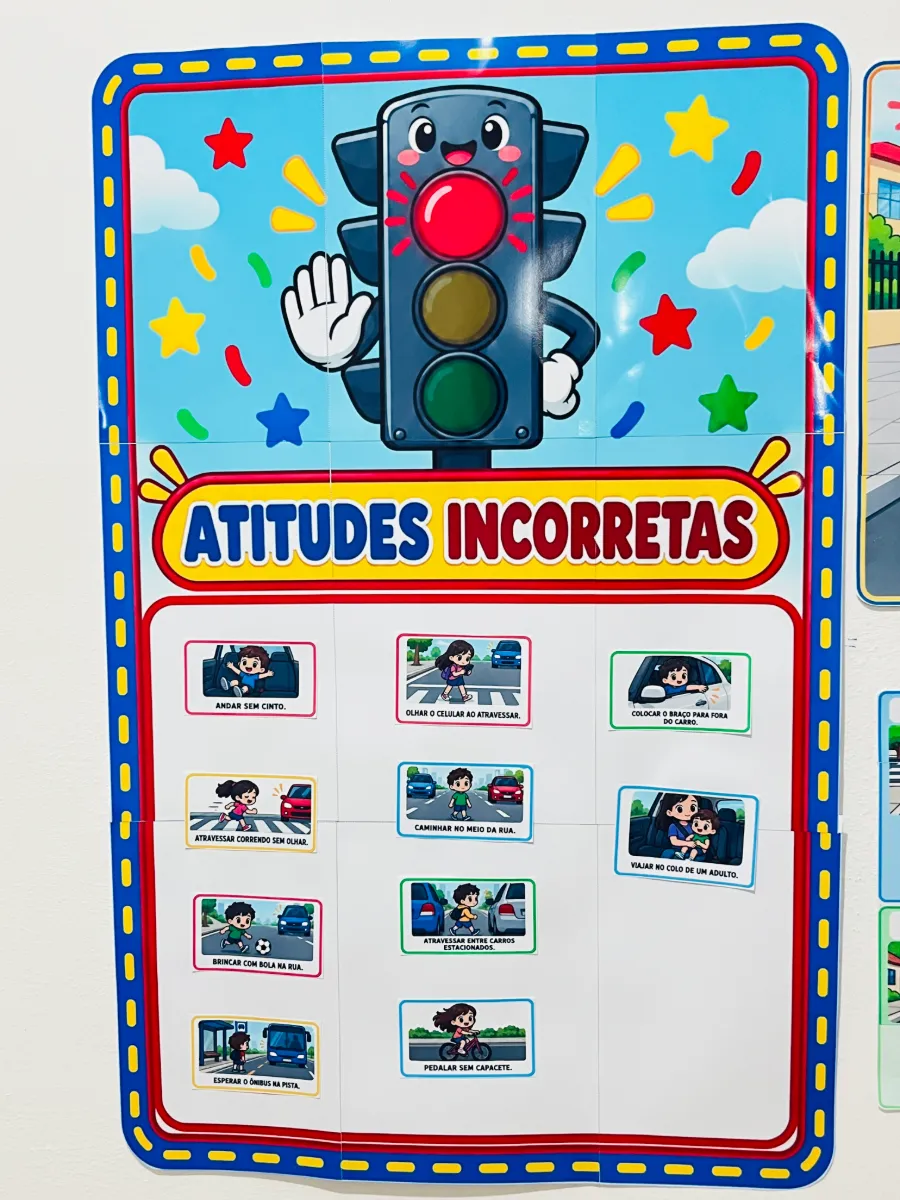 KIT TRÂNSITO INTERATIVO — amostra 4: Kit Trânsito Interativo com painéis, cards e atividades para trabalhar educação no…
