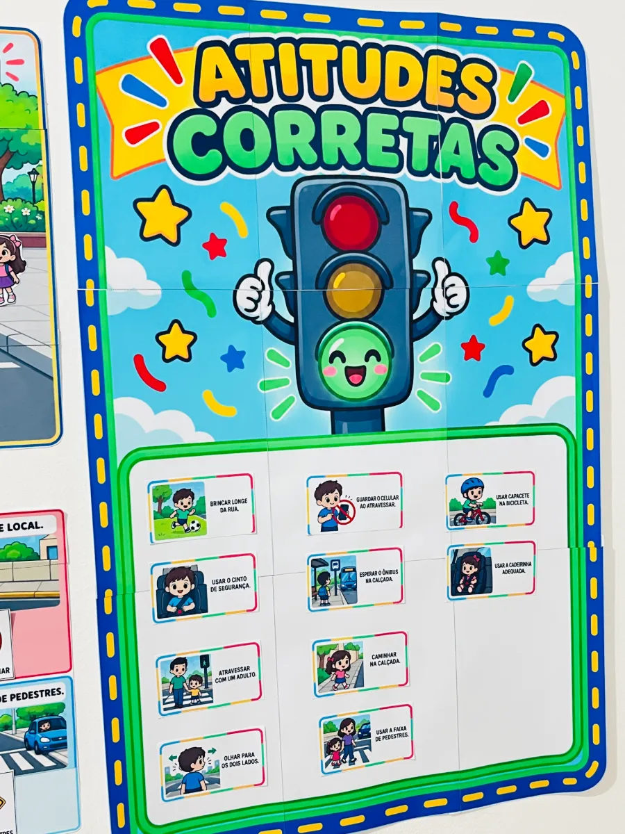 KIT TRÂNSITO INTERATIVO — amostra 5: Kit Trânsito Interativo com painéis, cards e atividades para trabalhar educação no…