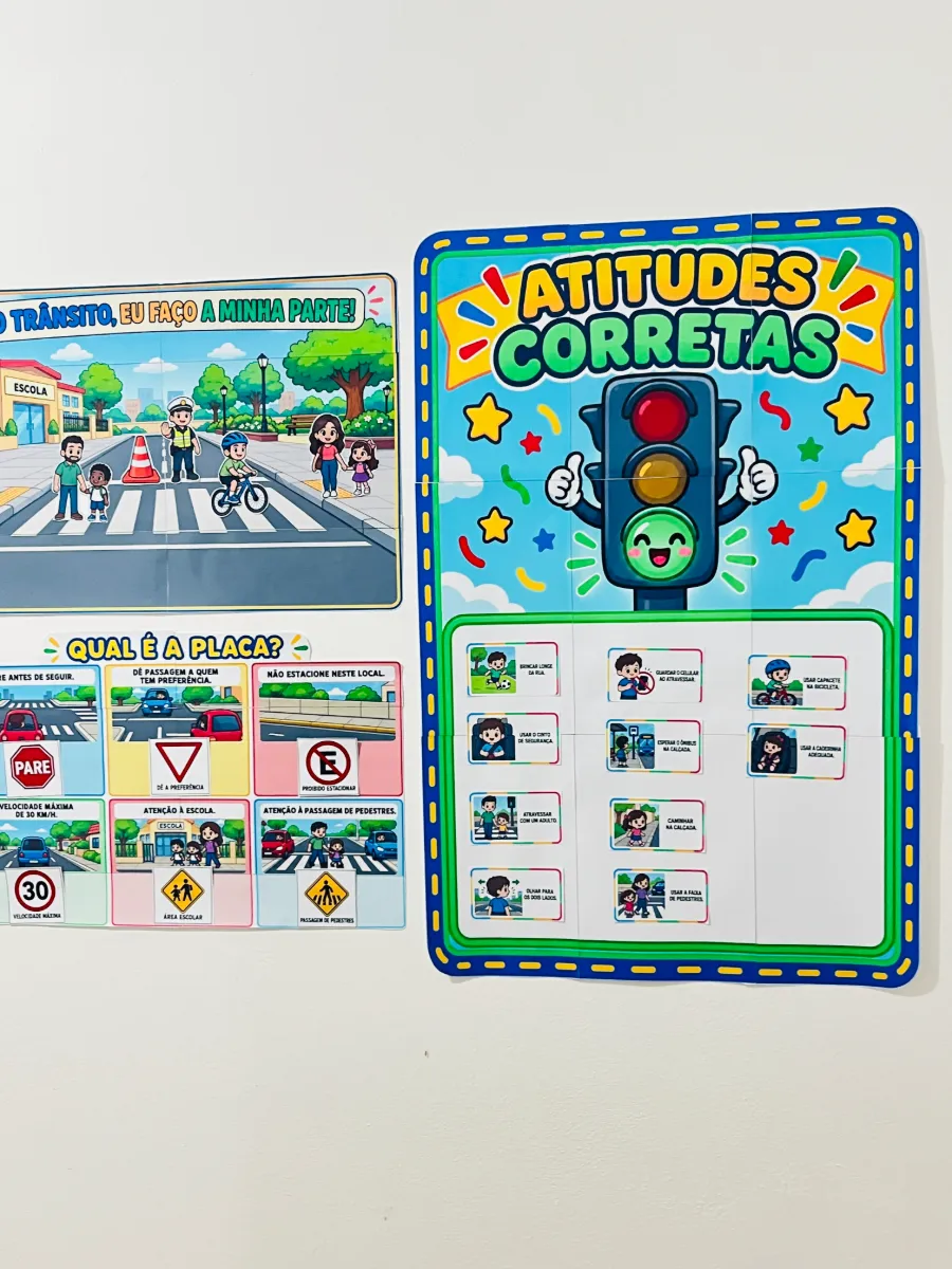 KIT TRÂNSITO INTERATIVO — amostra 6: Kit Trânsito Interativo com painéis, cards e atividades para trabalhar educação no…