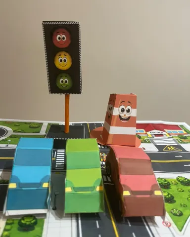 Kit Trânsito para Imprimir e Montar – Trânsito Divertido — amostra 2: Kit Trânsito Divertido com pista, carrinhos, agentes,…