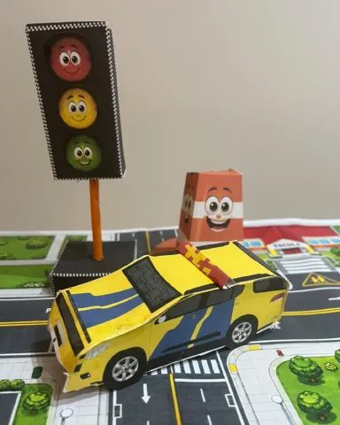 Kit Trânsito para Imprimir e Montar – Trânsito Divertido — amostra 3: Kit Trânsito Divertido com pista, carrinhos, agentes,…