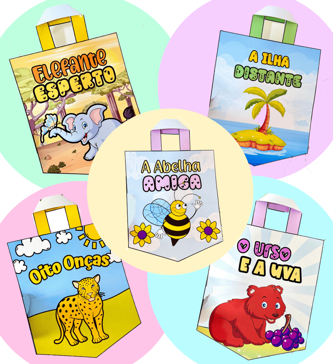 Kit Vogais para Imprimir: Sacolas com Histórias Rimadas — Alfabetização para Educação Infantil: Explore as vogais na…