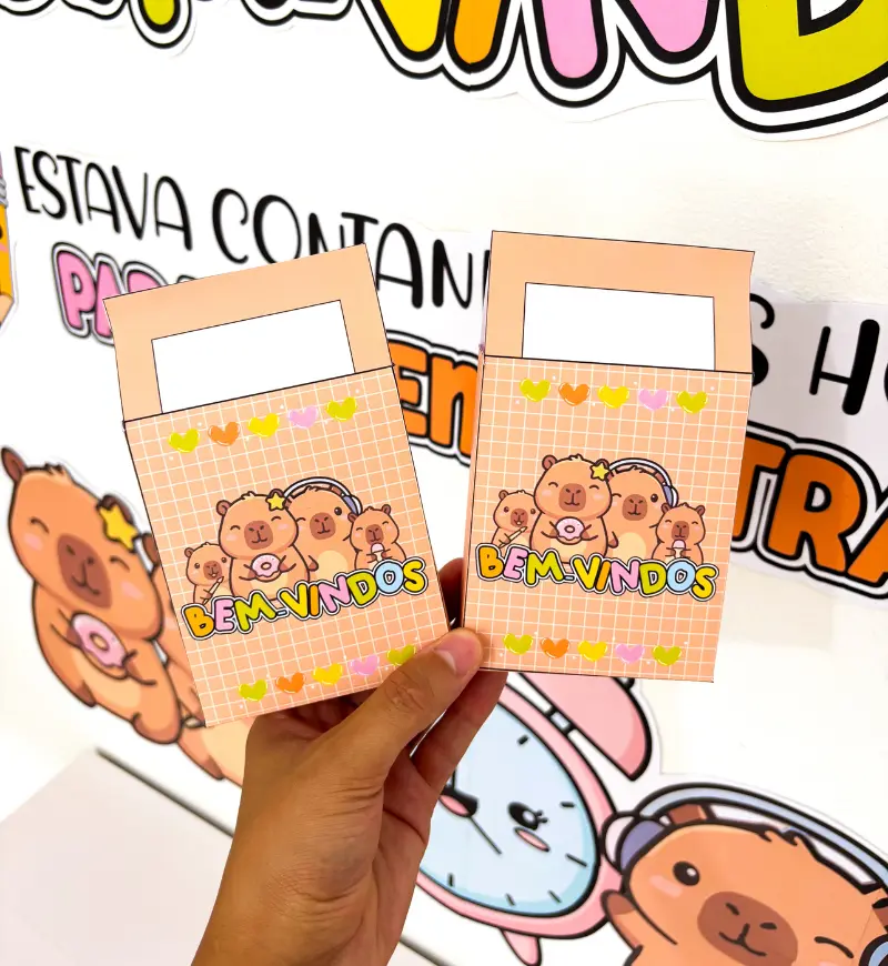 Kit Volta às Aulas Capivara Cute em PDF para Imprimir — amostra 7: Acolha sua turma com o Kit Volta às Aulas Capivara Cute:…
