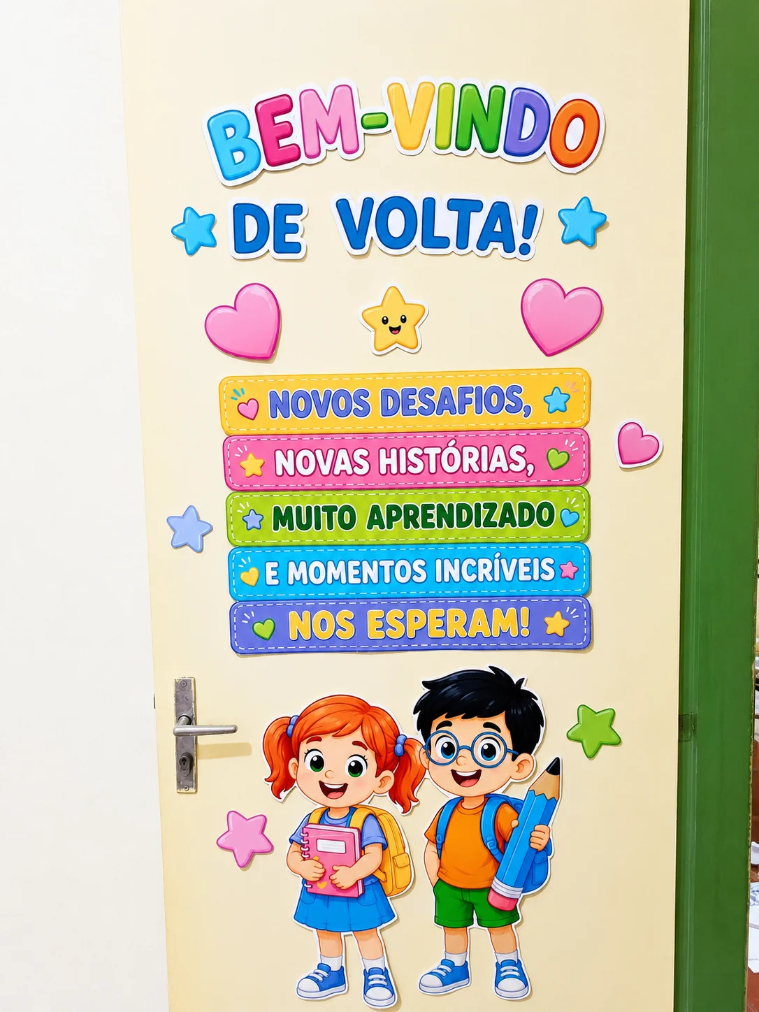 Kit Volta às Aulas - Painel de Porta e Marca Páginas! — amostra 4: Kit para recepcionar os alunos no retorno às aulas Kit Volta às Aulas - Painel de Porta e Marca Páginas! — amostra 4: Kit para recepcionar os alunos no retorno às aulas