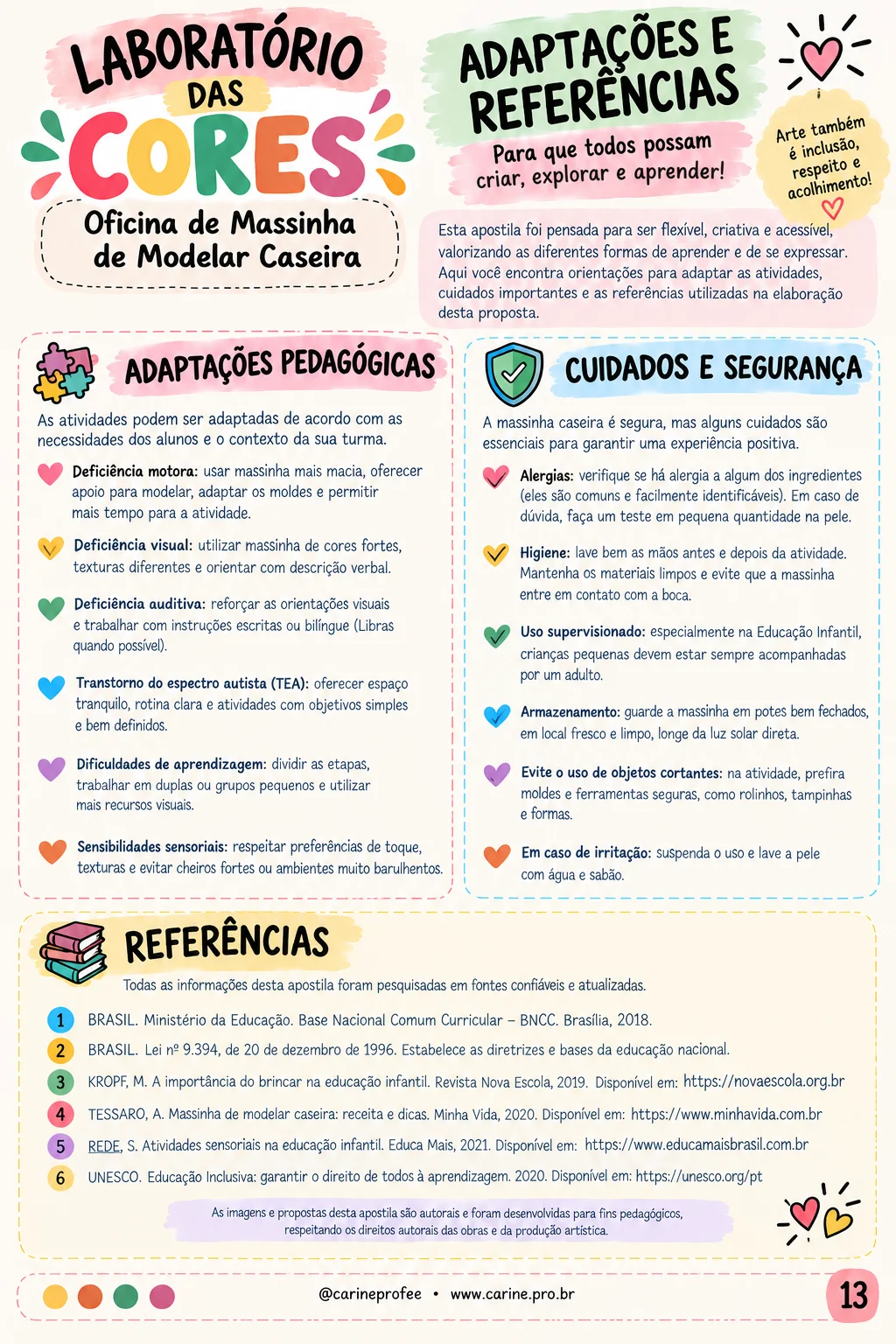 Lab. das cores, Massinha de modelar caseira. Ed. Inf e Fund.I pdf — amostra 3: Laboratório das Cores — Oficina de Massinha…