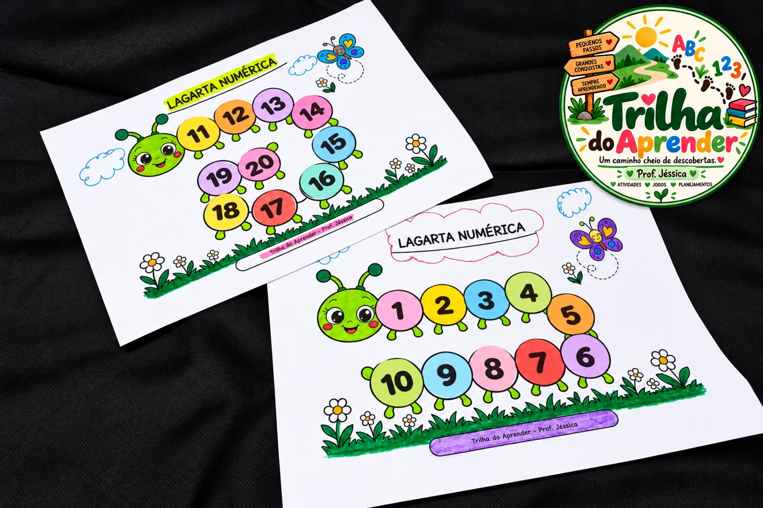 Lagarta Numérica de 1 a 10 e de 11 a 20 – Atividade de Matemática — amostra 1: Lagarta Numérica de 1 a 10 e de 11 a 20 –…