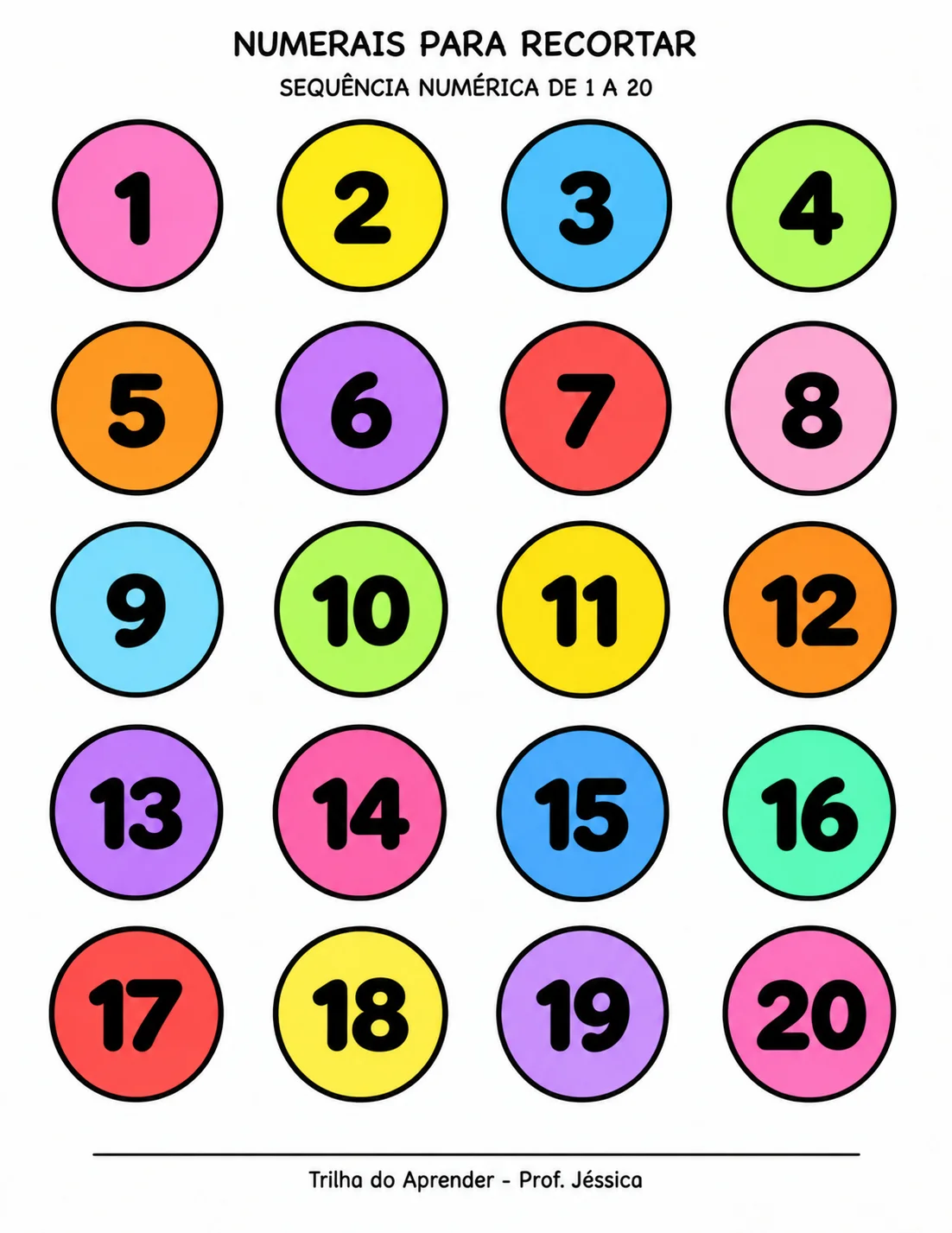 Lagarta Numérica de 1 a 10 e de 11 a 20 – Atividade de Matemática — amostra 5: Lagarta numérica de 1 a 10 e de 11 a 20 para…
